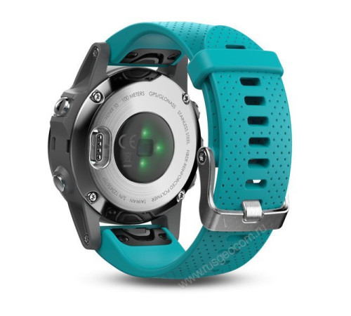 Часы с GPS Garmin Fenix 5S серебристые с бирюзовым ремешком