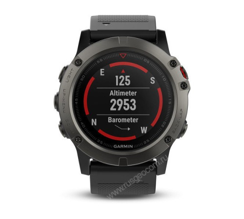 Часы с GPS Garmin Fenix 5S Sapphire серые с черным ремешком
