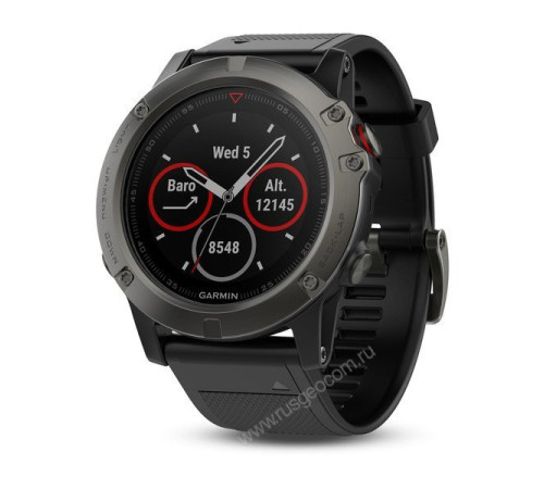 Часы с GPS Garmin Fenix 5S Sapphire серые с черным ремешком