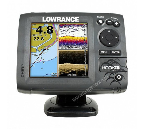 Картплоттер с эхолотом Lowrance Hook-5 Mid/High/DownScan™