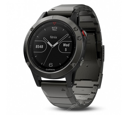 Часы с GPS Garmin Fenix 5 Sapphire серые с металлическим браслетом