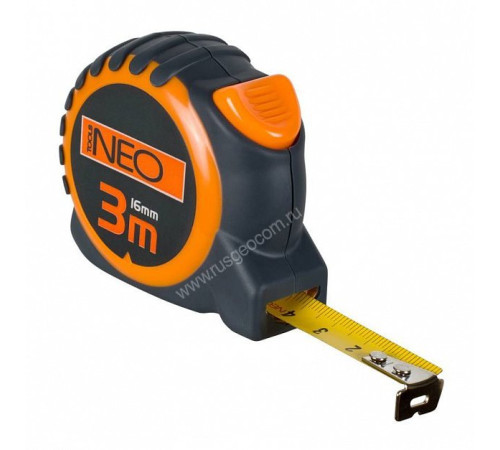 Рулетка Neo 67-163 3м/16мм с фиксатором selflock