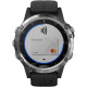 GPS-часы Garmin Fenix 5 PLUS Glass серебристые с черным ремешком