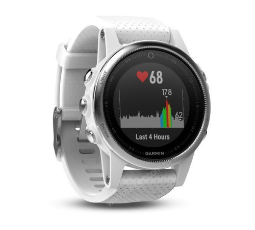 Часы с GPS Garmin Fenix 5S белые с белым ремешком