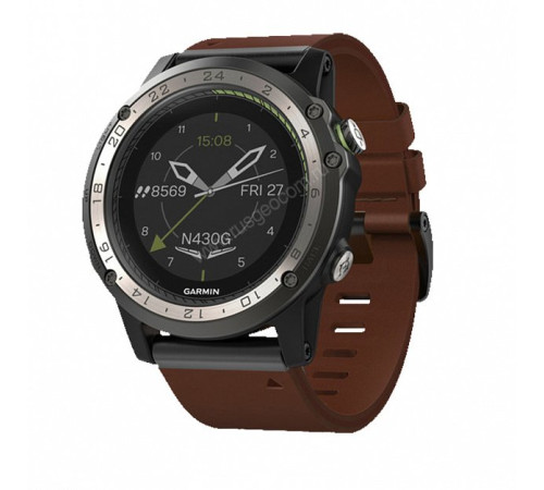 Авиационные часы Garmin D2 Charlie, Titanium Bezel with Leather and Silicone Bands