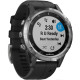 GPS-часы Garmin Fenix 5 PLUS Glass серебристые с черным ремешком