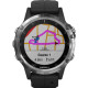 GPS-часы Garmin Fenix 5 PLUS Glass серебристые с черным ремешком