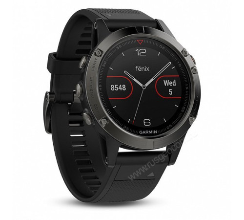 Навигатор-часы Garmin Fenix 5 Sapphire с GPS, с черным ремешком