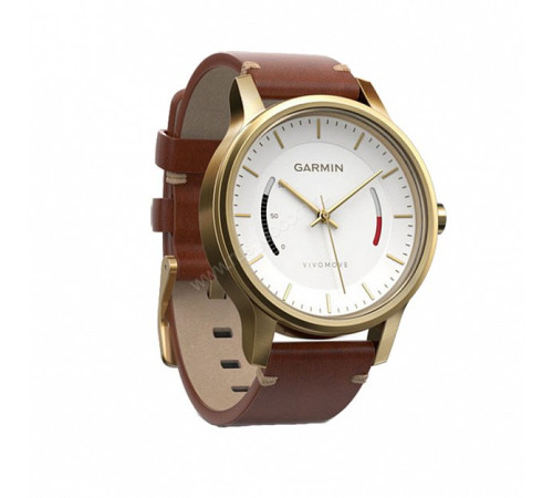 Смарт-часы Garmin Vivomove Premium, золотистые, стальной корпус, кожаный ремешок