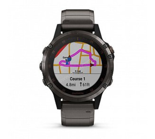 Смарт-часы Garmin Fenix 5 Plus,Sapphire DLC Titanium with Titanium Band