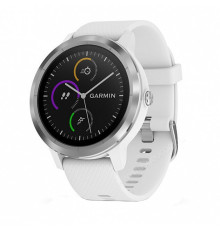 GPS-часы Garmin Vivoactive 3 серебристые с белым ремешком