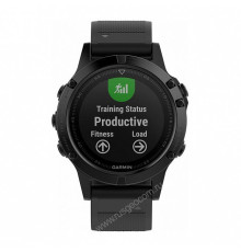 Часы с GPS Garmin Fenix 5 серые с черным ремешком
