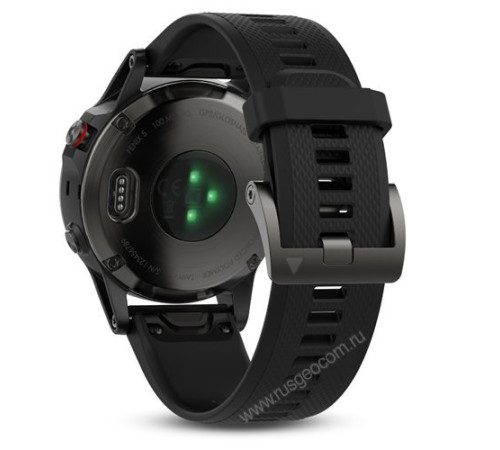 Часы с GPS Garmin Fenix 5 Sapphire с черным ремешком и HRM
