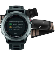 Навигатор-часы Garmin Fenix 3 серые с черным ремешком и пульсометром HRM-Run