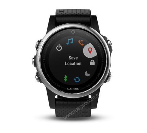 Часы с GPS Garmin Fenix 5S серебристые с черным ремешком