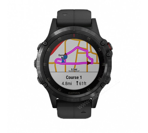 GPS-часы Garmin Fenix 5 PLUS Sapphire черные с черным ремешком