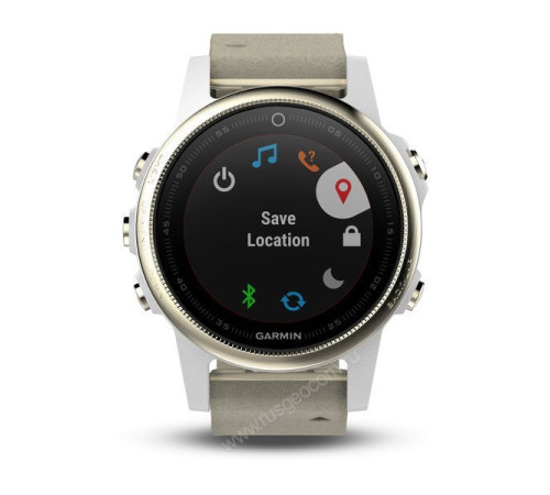Часы с GPS Garmin Fenix 5S Sapphire золотистые с замшевым ремешком