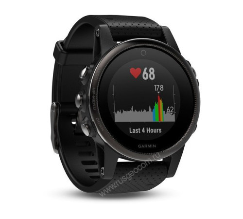 Часы с GPS Garmin Fenix 5S Sapphire черные с черным ремешком