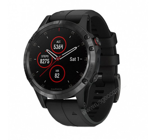 GPS-часы Garmin Fenix 5 PLUS Sapphire черные с черным ремешком