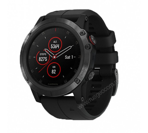 GPS-часы Garmin Fenix 5X PLUS Sapphire черные с черным ремешком