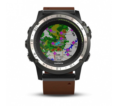 Авиационные часы Garmin D2 Charlie, Titanium Bezel with Leather and Silicone Bands
