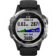 GPS-часы Garmin Fenix 5 PLUS Glass серебристые с черным ремешком
