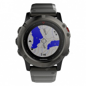 Навигатор-часы Garmin Fenix 5X Sapphire с GPS, серые с металлическим браслетом