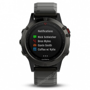 Часы с GPS Garmin Fenix 5 Sapphire серые с металлическим браслетом