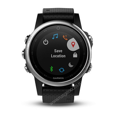 Часы с GPS Garmin Fenix 5S серебристые с черным ремешком