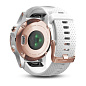 Часы с GPS Garmin Fenix 5S Sapphire розовое золото с белым браслетом