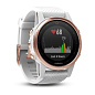 Часы с GPS Garmin Fenix 5S Sapphire розовое золото с белым браслетом