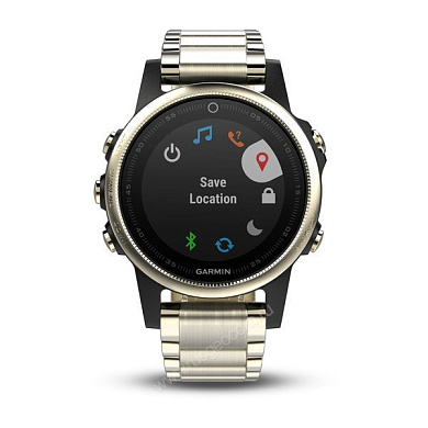 Часы с GPS Garmin Fenix 5S Sapphire золотистые с металлическим браслетом